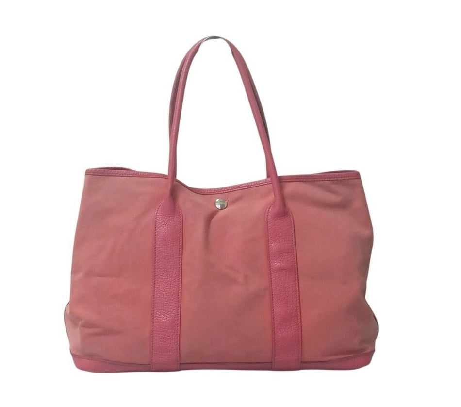 HERMÈS Garden Party TPM Tote Bag – Pink Canvas & Leather – Stamp M