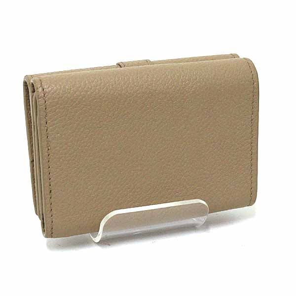 SAINT LAURENT Tri-fold wallet YSL Line Origami Tiny Wallet Leather Women Beige