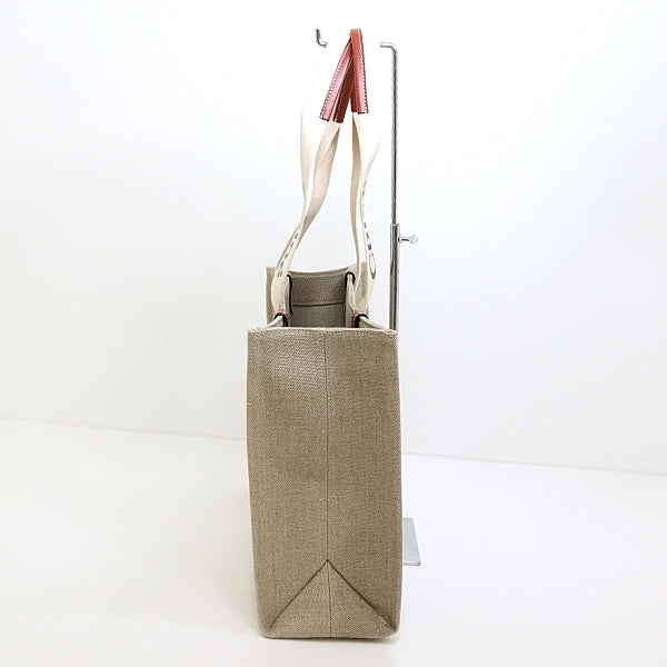 Chloe Tote Bag Linen Woody Tote CHC22AS383I2690U Women Beige