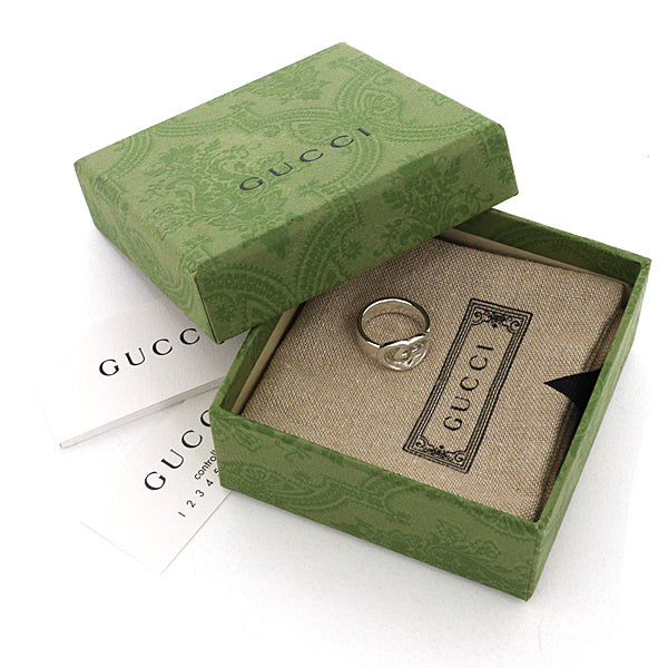 GUCCI Ring Interlocking G ring Silver925 Fashion Jewelry Unisex Size 7