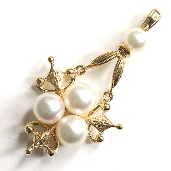 MIKIMOTO Pendant top Akoya Pearl K18YG Yellow Gold Women Fine Jewelry 3.2g