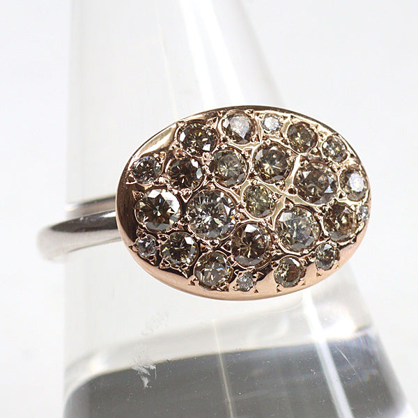 Kashikey Melange Ring Brown Diamond K18PG/K18WG Gold Fine Jewelry 7.3g Women