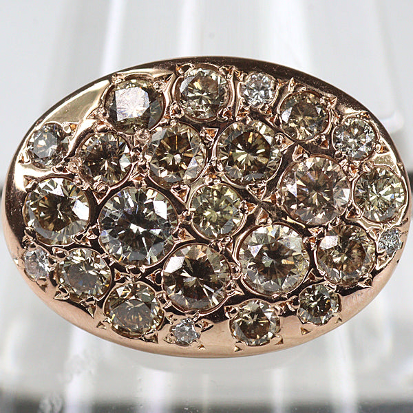 Kashikey Melange Ring Brown Diamond K18PG/K18WG Gold Fine Jewelry 7.3g Women