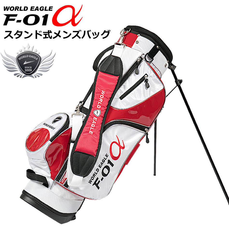 World Eagle Men's stand caddy bag Light weight 47inch 5Way 2.2kg PL/PA White Red