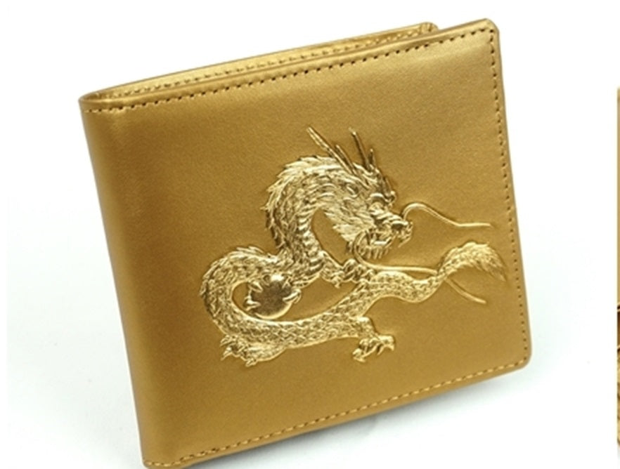 EMPEROR DRAGON Billfold Wallet Gold leaf stamping Cowhide leather made in JAPAN
