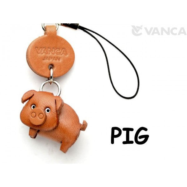 Pig Japanese Leather Cellularphone Charm Animal