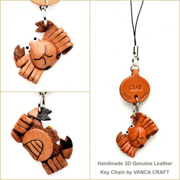 Crab Japanese Leather Cellularphone Charm Fish
