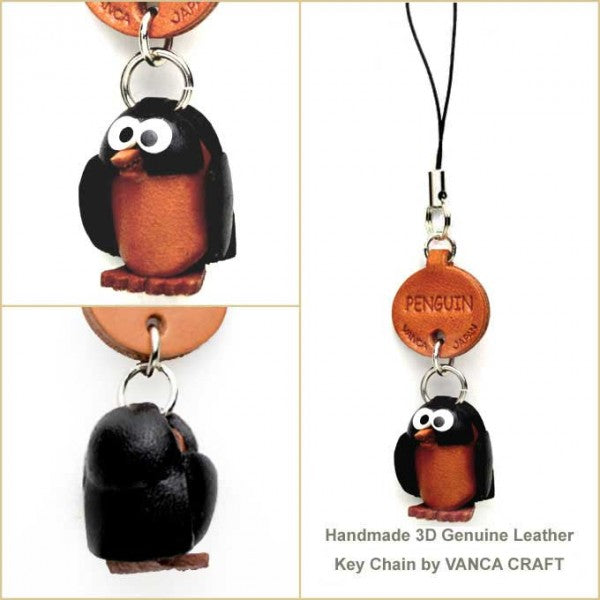 Penguin Japanese Leather Cellularphone Charm Fish