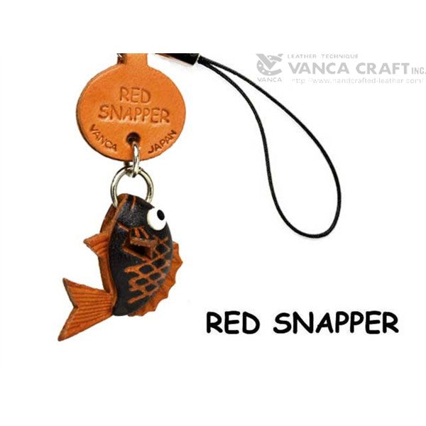 Red Snapper Japanese Leather Cellularphone Charm Fish