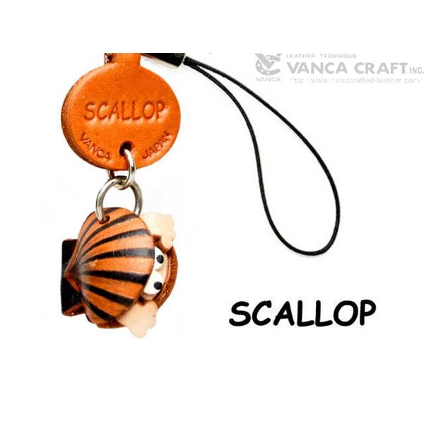 Scallop Japanese Leather Cellularphone Charm Fish