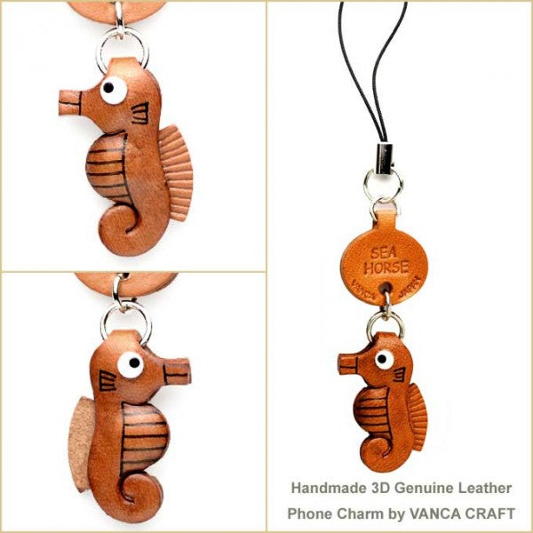 Sea horse Japanese Leather Cellularphone Charm Fish