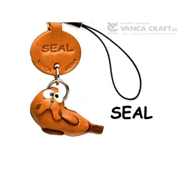 Seal Japanese Leather Cellularphone Charm Fish