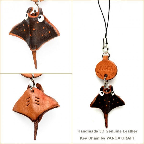 Manta Ray Leather Cellularphone Charm Sea Animals