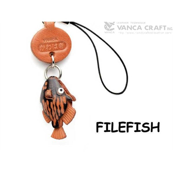 File fish Japanese Leather Cellularphone Charm Fish