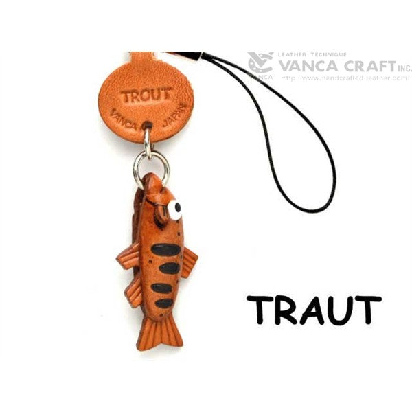 Trout Japanese Leather Cellularphone Charm Fish