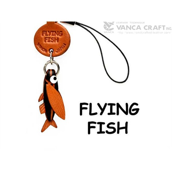 Flying fish Japanese Leather Cellularphone Charm Fish