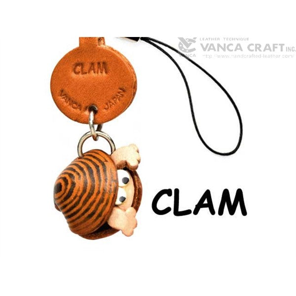 Clam Japanese Leather Cellularphone Charm Fish