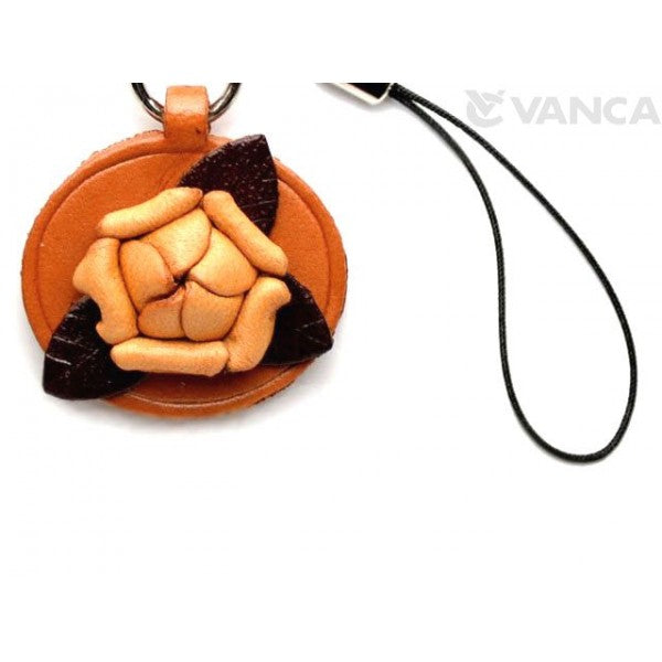 Rose Leather Flower Cellularphone Charm