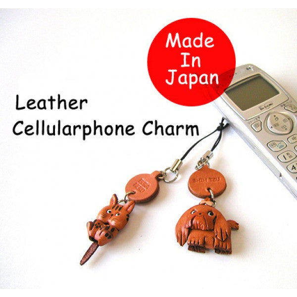 Tabby Sleeping Cat Japanese Leather Cellularphone Charm