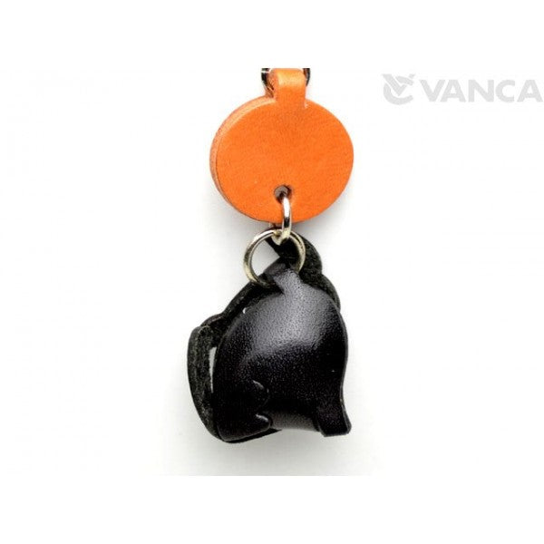 Black Scratching Japanese Leather Cellularphone Charm Cat