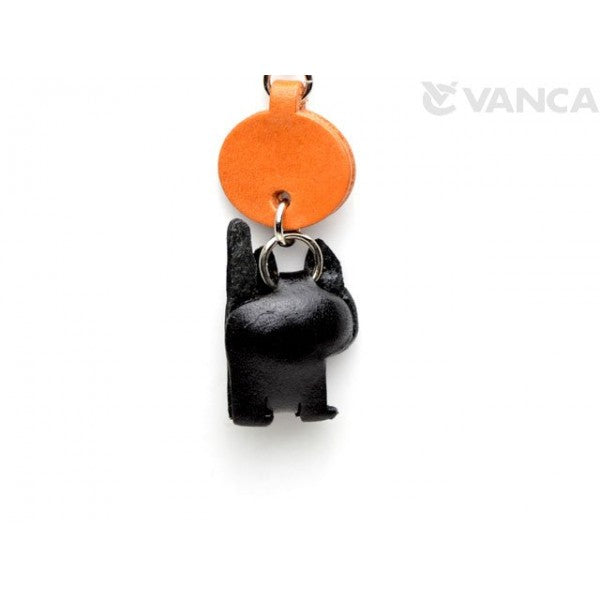 Black Walking Japanese Leather Cellularphone Charm Cat
