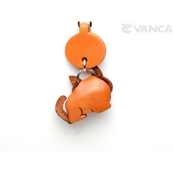 Sleeping Japanese Leather Cellularphone Charm Cat