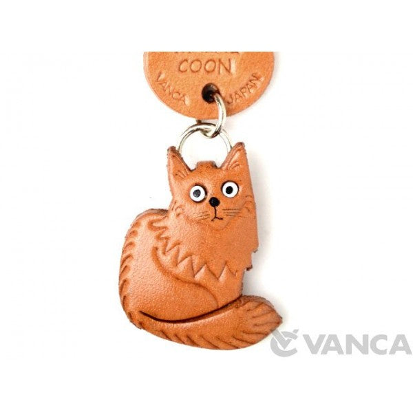 Main Coon Japanese Leather Cellularphone Charm Cat