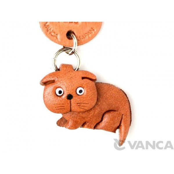 Scottish Fold Japanese Leather Cellularphone Charm Cat