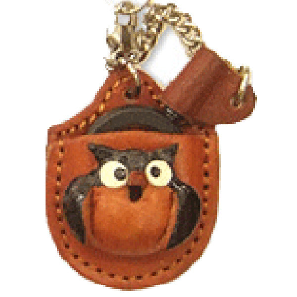 Owl Japanese Leather Cellularphone Charm Magnifying glass