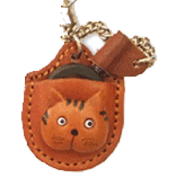 Cat Japanese Leather Cellularphone Charm Magnifying glass