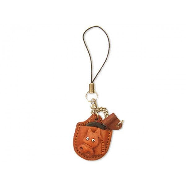 Horse Japanese Leather Cellularphone Charm Magnifying glass