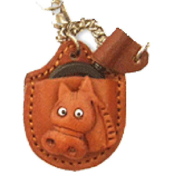 Horse Japanese Leather Cellularphone Charm Magnifying glass