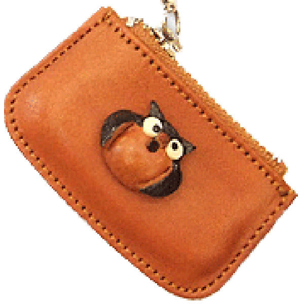 Owl Japanese Leather Cellularphone Charm Change Purse
