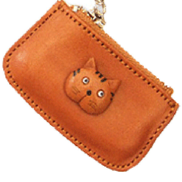 Cat Japanese Leather Cellularphone Charm Change Purse