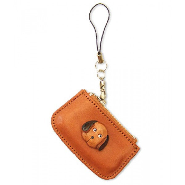 Dog Japanese Leather Cellularphone Charm Change Purse