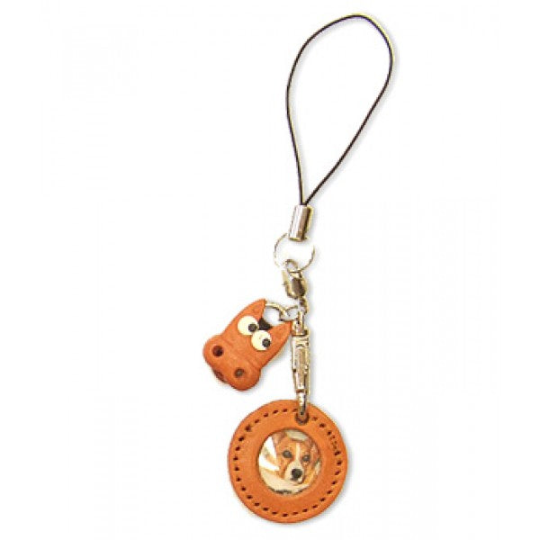 Horse Japanese Leather Cellularphone Charm Picture Frame Round