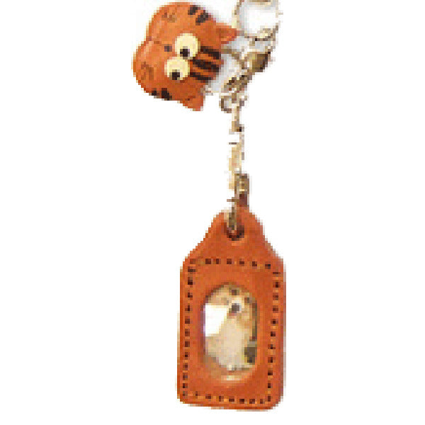 Cat Japanese Leather Cellularphone Charm Picture Frame Square