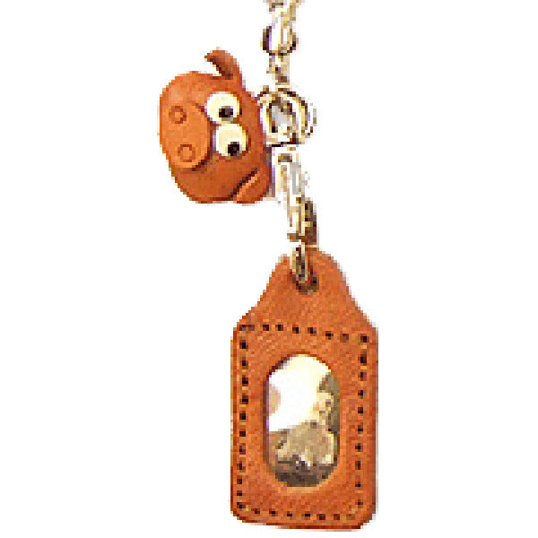 Pig Japanese Leather Cellularphone Charm Picture Frame Square
