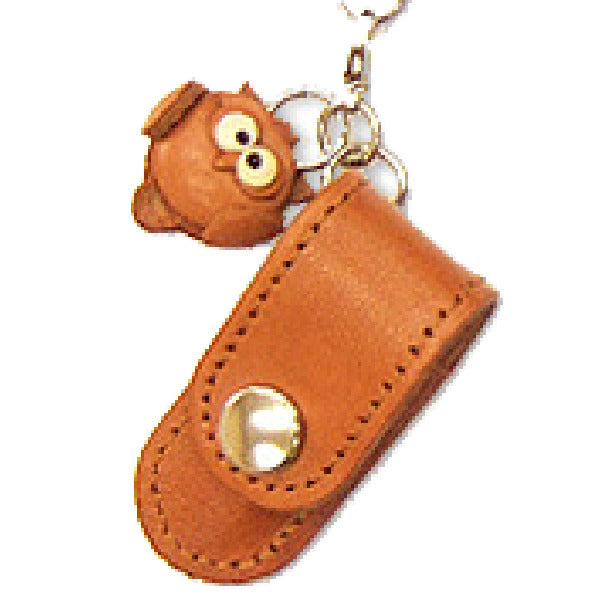 Owl Japanese Leather Cellularphone Charm Pencil case