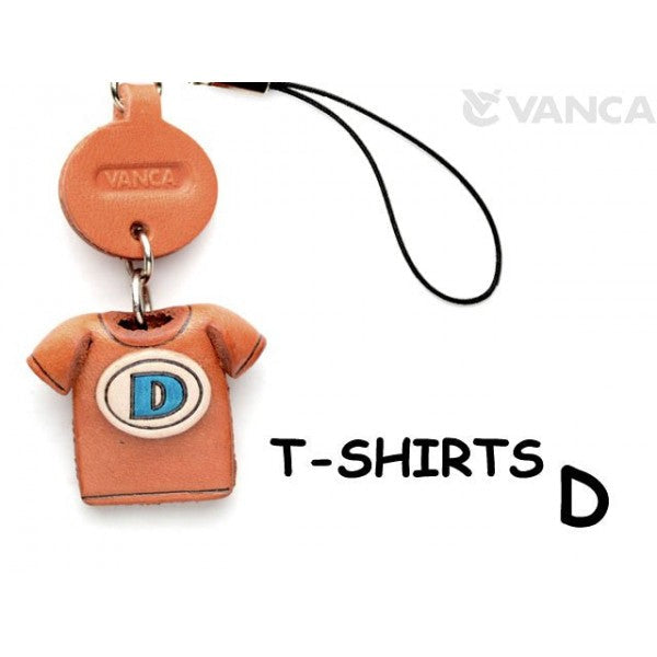 D(Blue) Japanese Leather Cellularphone Charm T-shirt