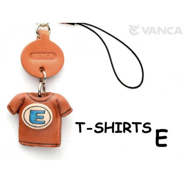 E(Blue) Japanese Leather Cellularphone Charm T-shirt
