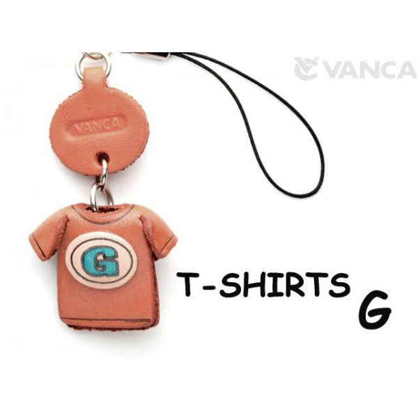G(Blue) Japanese Leather Cellularphone Charm T-shirt