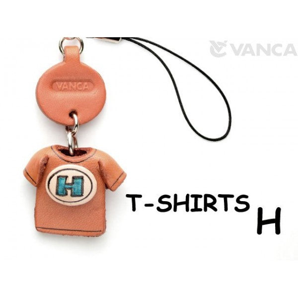 H(Blue) Japanese Leather Cellularphone Charm T-shirt