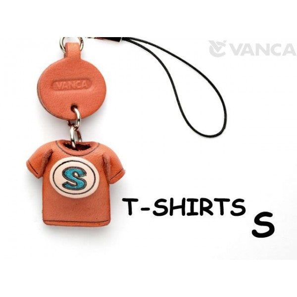 S(Blue) Japanese Leather Cellularphone Charm T-shirt