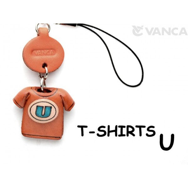 U(Blue) Japanese Leather Cellularphone Charm T-shirt