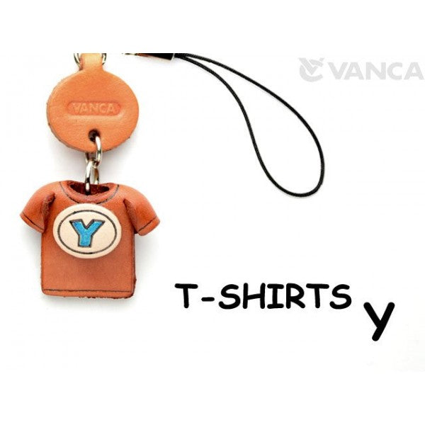 Y(Blue) Japanese Leather Cellularphone Charm T-shirt