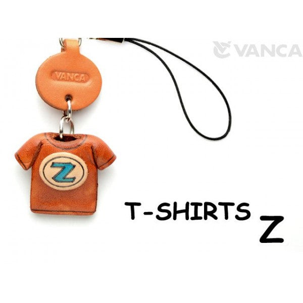 Z(Blue) Japanese Leather Cellularphone Charm T-shirt