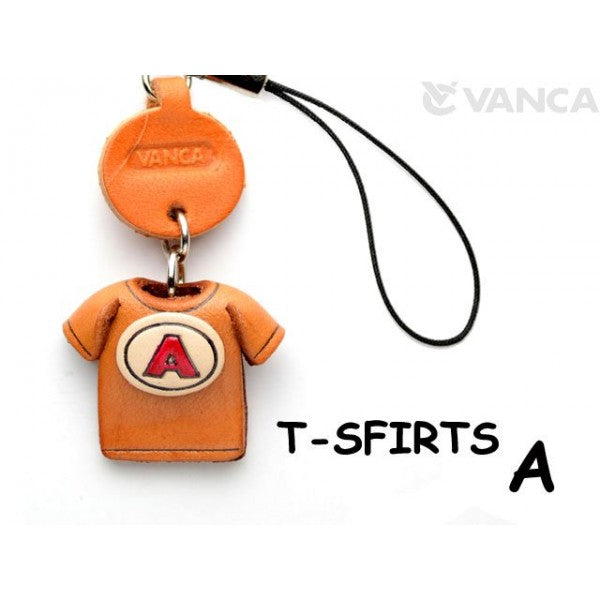 A(Red) Japanese Leather Cellularphone Charm T-shirt