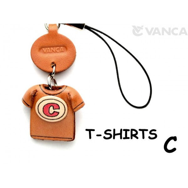 C(Red) Japanese Leather Cellularphone Charm T-shirt