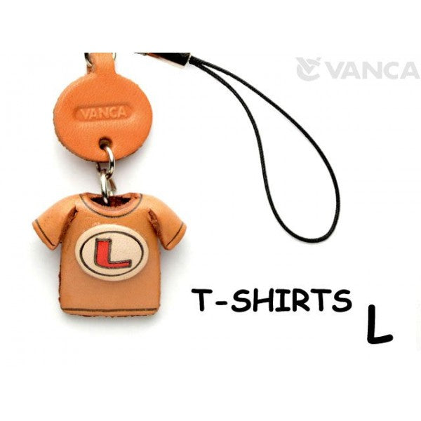 L(Red) Japanese Leather Cellularphone Charm T-shirt